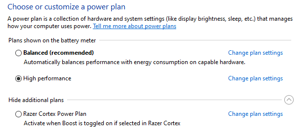 Power Plan Setings