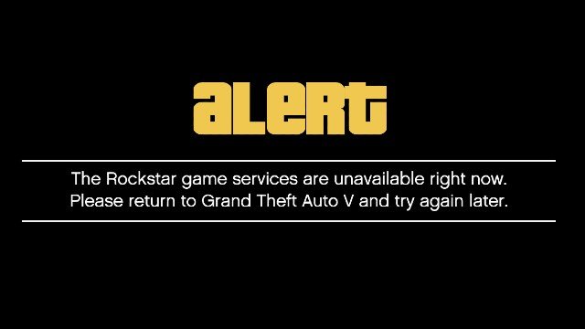 GTA Online Rockstar game services are unavailable right now error