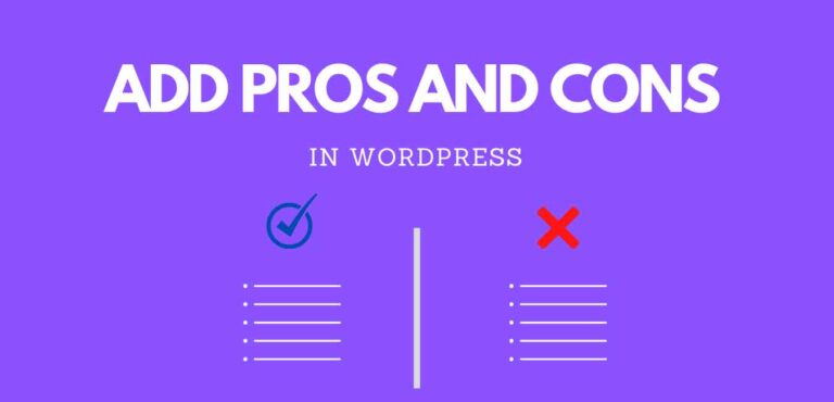 Add Pros and Cons