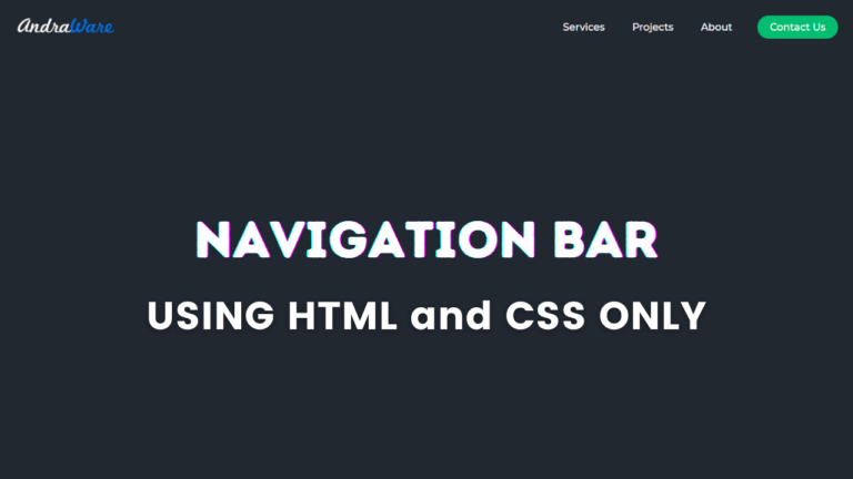Navigation Bar Using Html and CSS