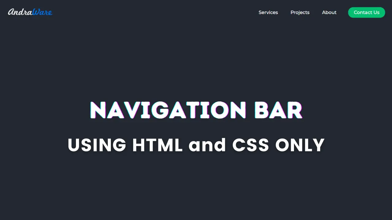 Navigation Bar Using Html and CSS