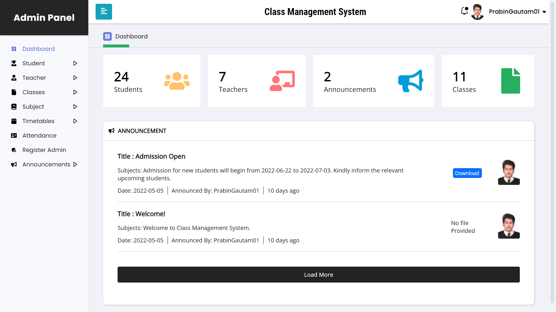 Class-Management-System-Source-Code